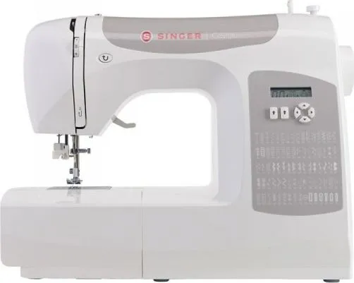 Singer C5205GR - Symaskine - 80 søm - 6 et-trins knaphuller - LCD display - grå