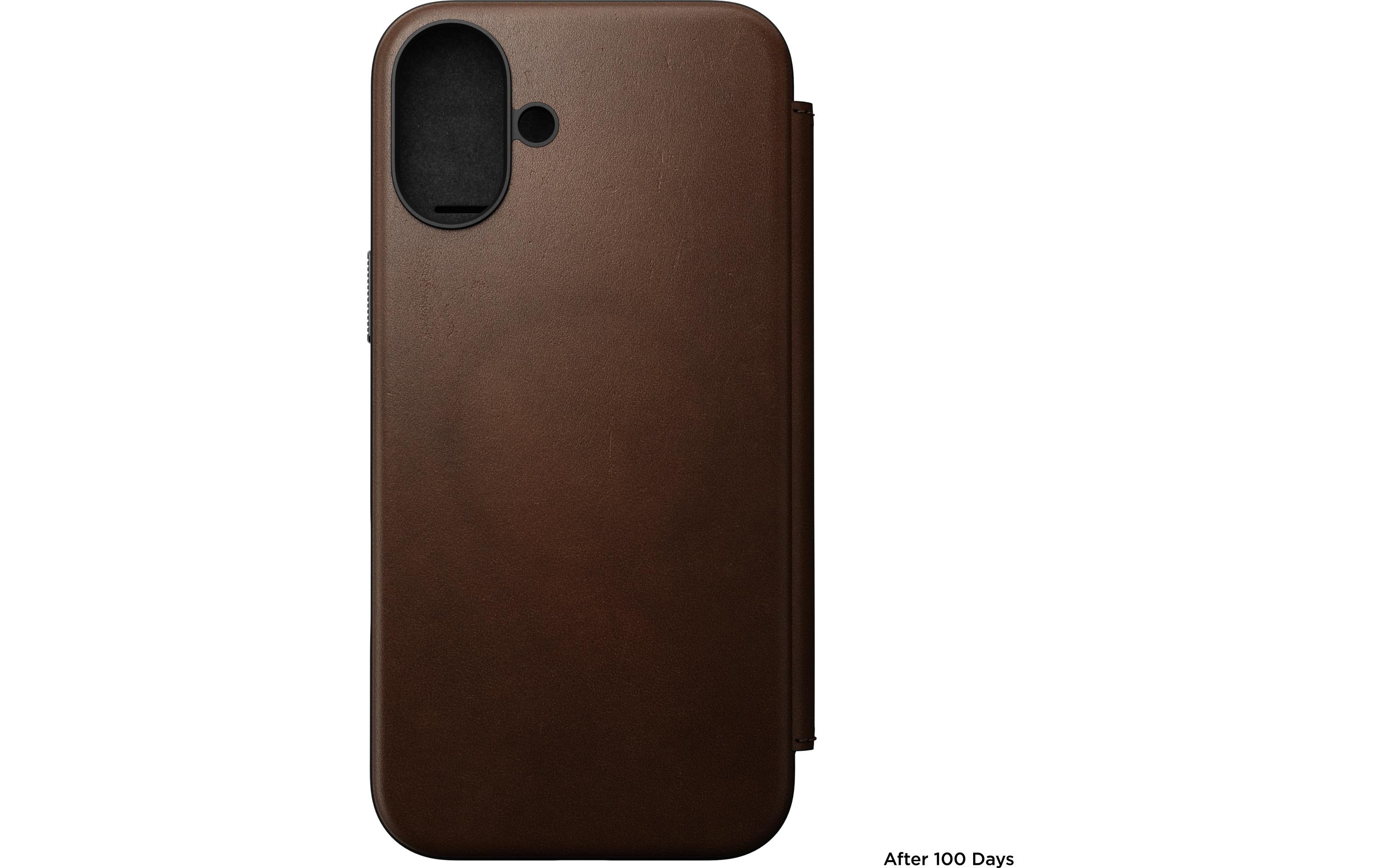 Book Cover Modern Leather iPhone 16 Plus BraunModernes Leder Folio für das Apple iPhone 16 Plus