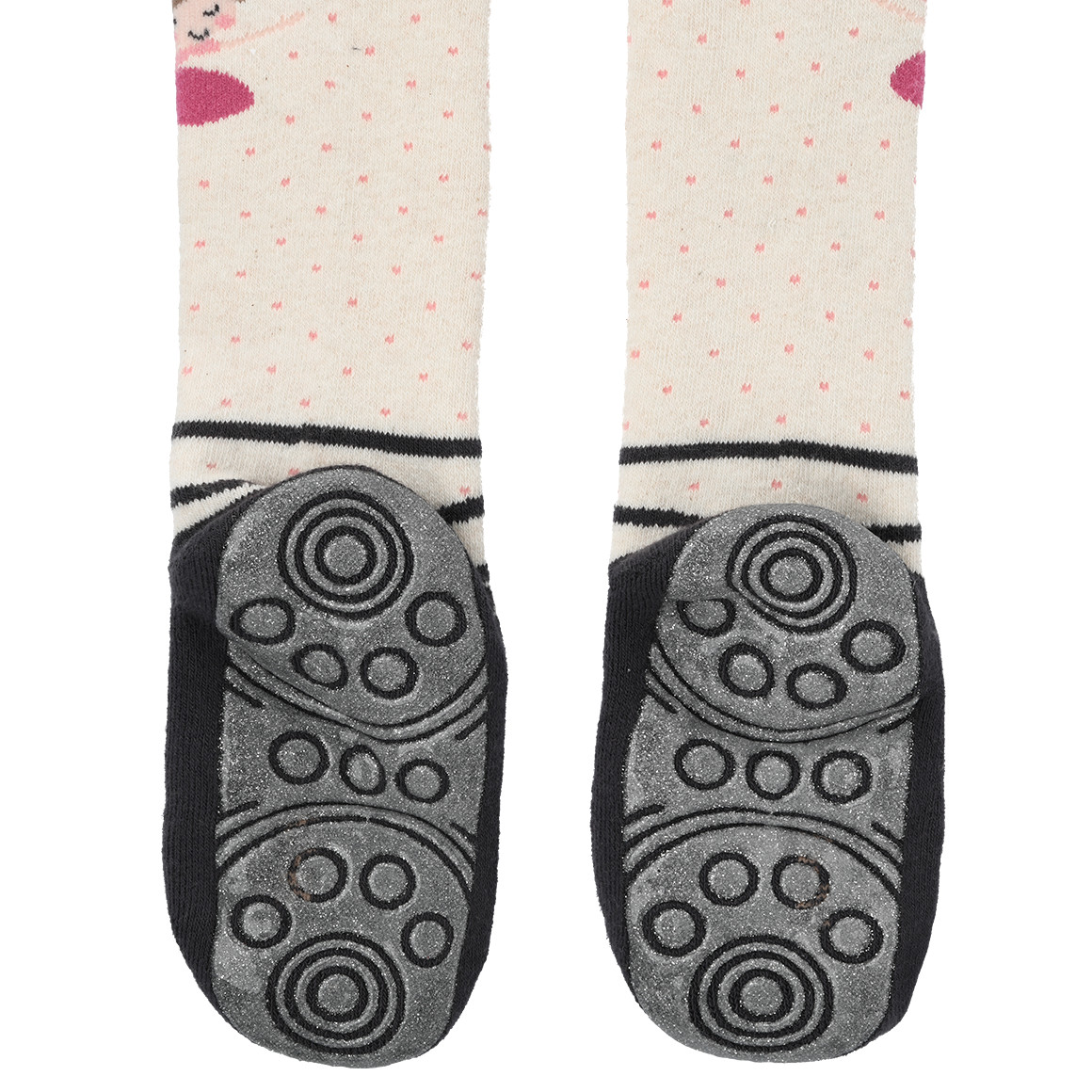 Topolino Mädchen Strumpfhose mit Anti-Rutsch-Sohle cremeweiss / rosa