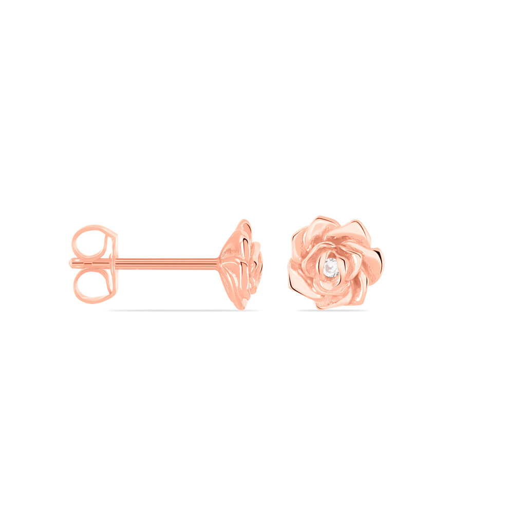 Boucles D'oreilles Puces Jannea Argent Rose Oxyde De Zirconium