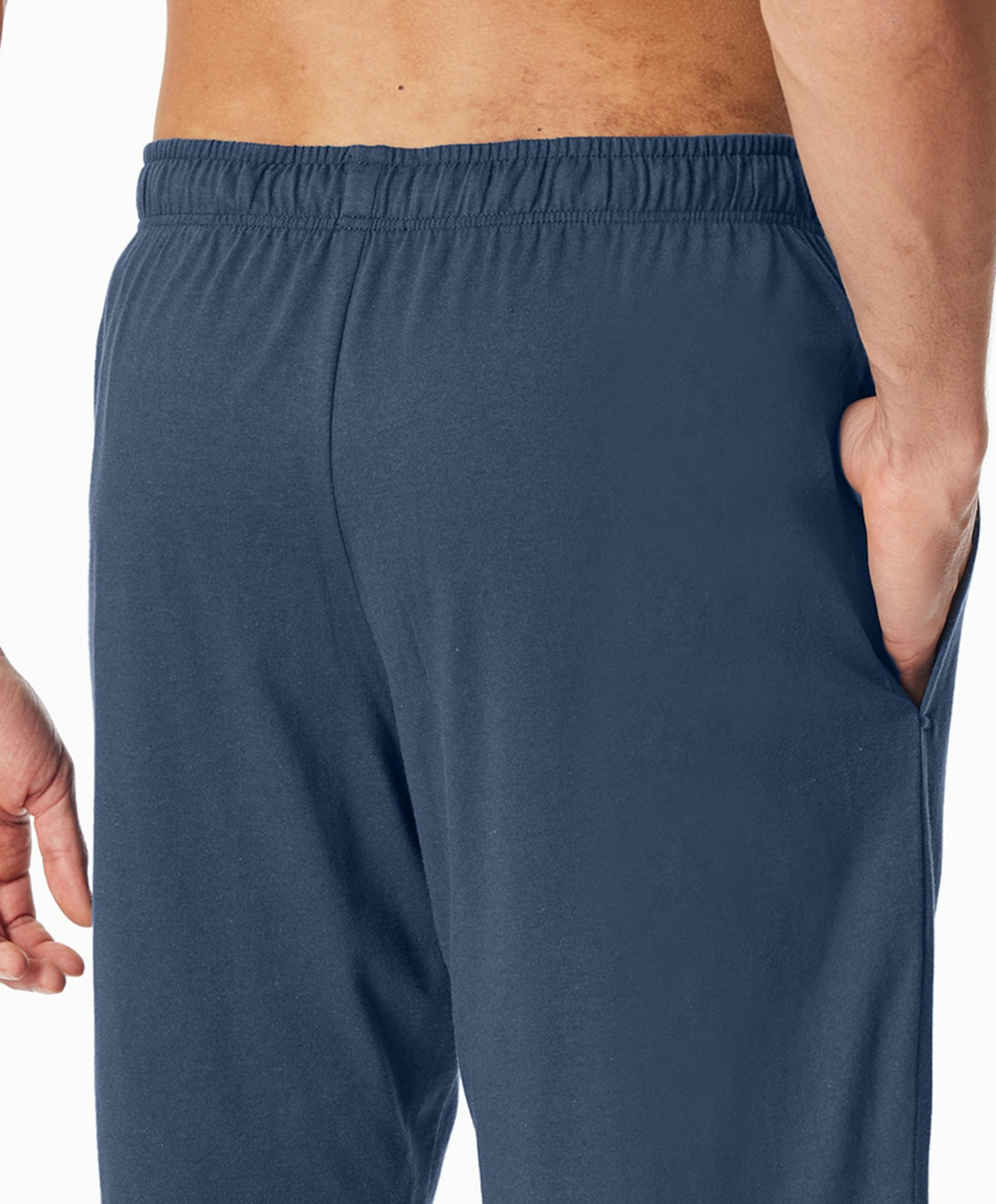 Schiesser Heren pyjama short blauw