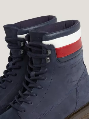 Botas de cano curto Signature em couro nobuck com cadarço
