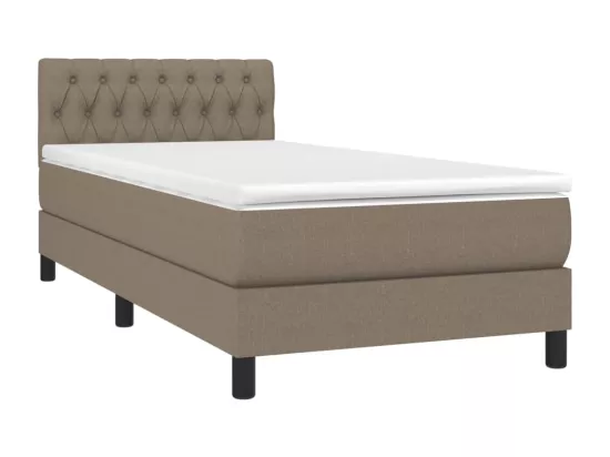 Sommier tapissier avec matelas et LED Taupe 90x190 cm Tissu