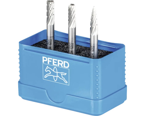 HSS freesset 85 PFERD tandvorm 3 Ø 12mm stift-Ø 6mm universeel middel fijn, 3-delig.