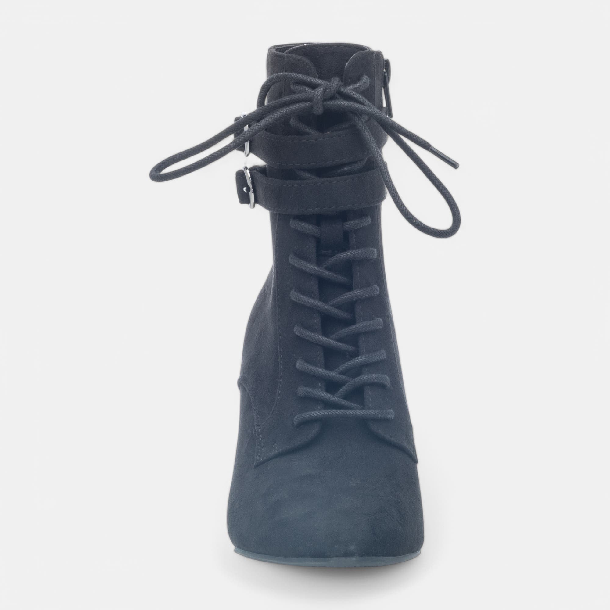Bottines à lacets à talon Femme noir
