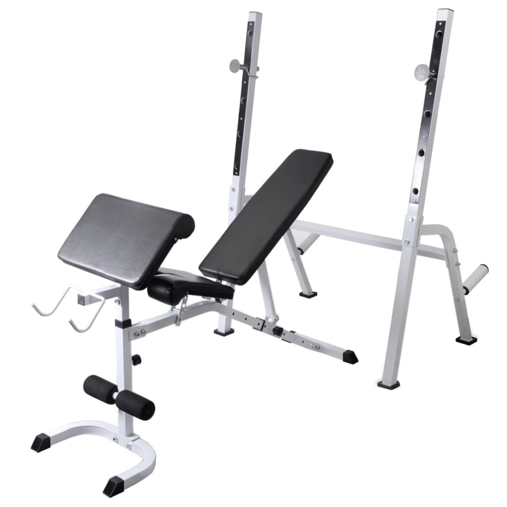 vidaXL Oefenbank met standaard, halterstang en dumbbells, 60,5 kg