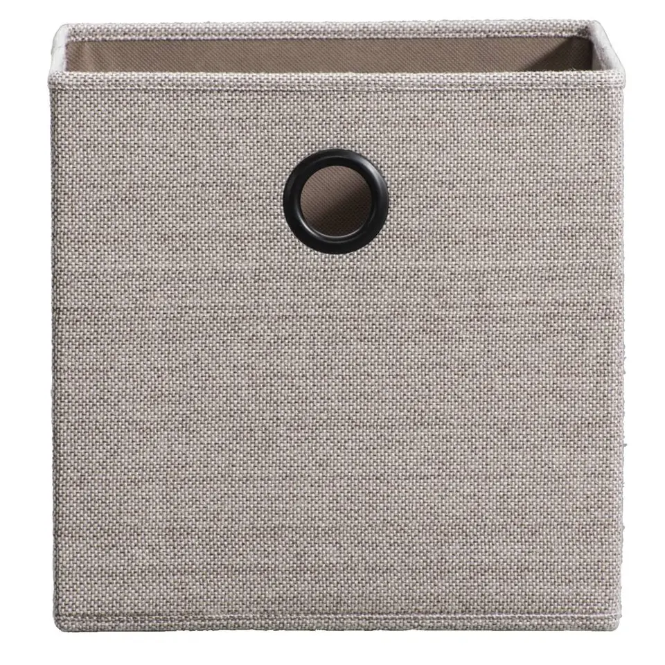 Opbergbox Kenzi linnen - taupe - 31x31x31 cm