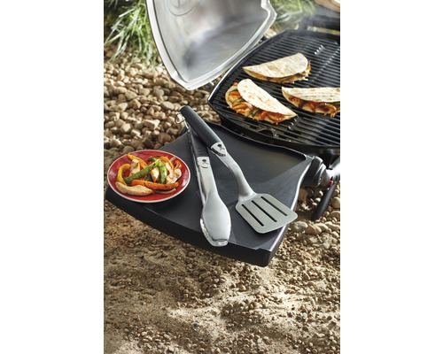 Weber Grilltang, Grillspatel, Grillgereedschap, Keukentang, 7,6 x 14,8 x 45,7 cm, Roestvrij staal, Kunststof handgrepen, 2 stuks