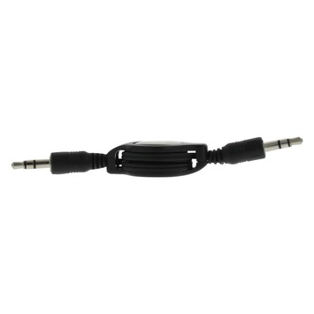 Q-Link Kabelroller Audio Jack 0,75 Meter Zwart
