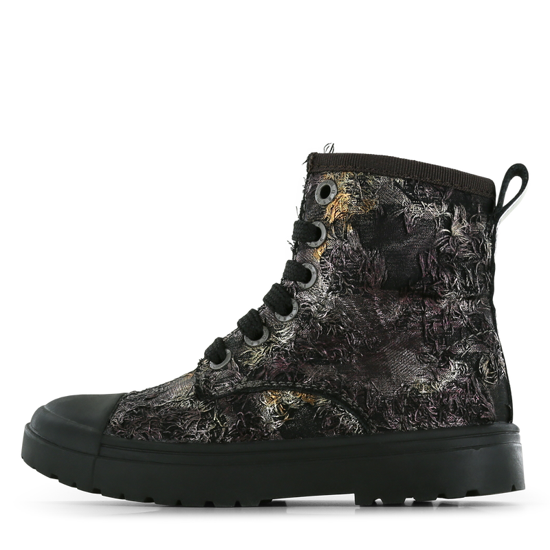 Shoesme metallic-zwarte bikerboot Microleer | Sale