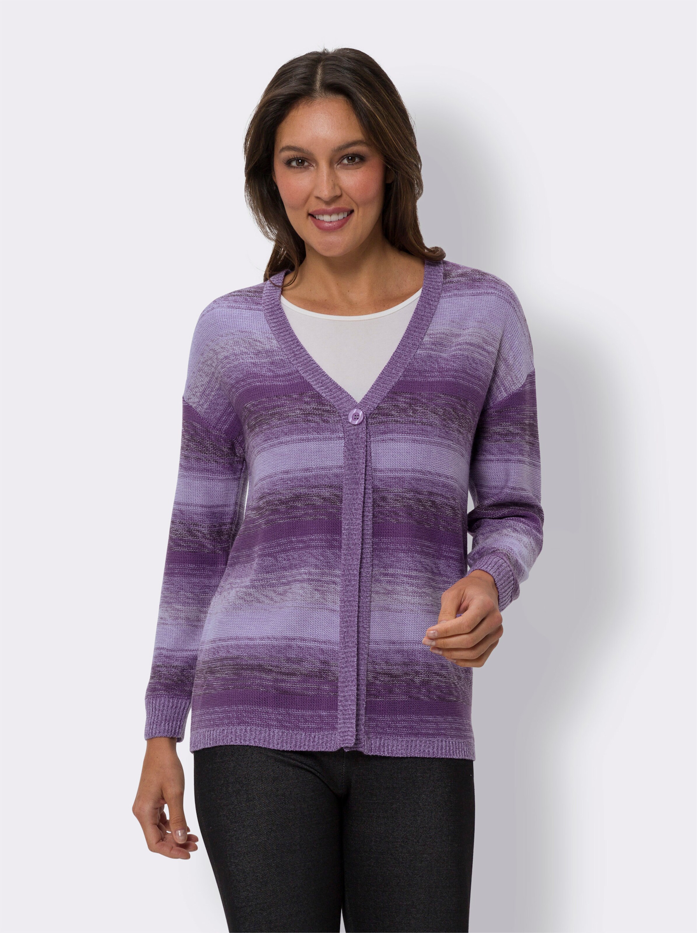 Strickjacke mit Streifen-Muster