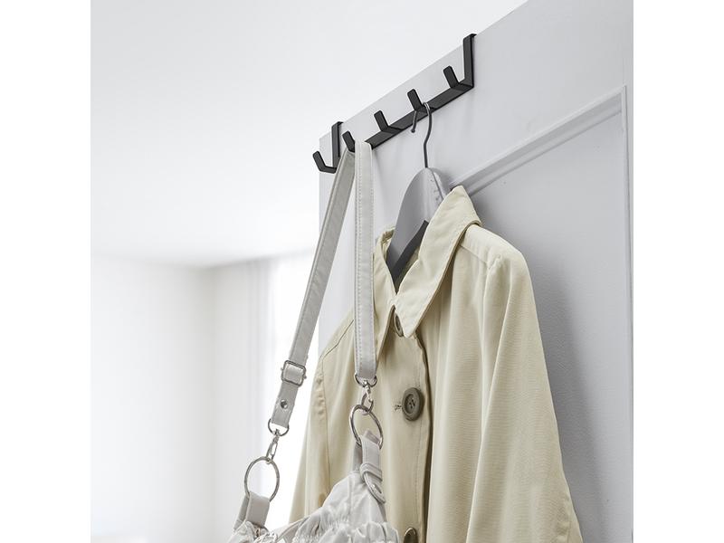 Yamazaki Türgarderobe Smart 5 Haken, Schwarz Türgarderobe aus Metall