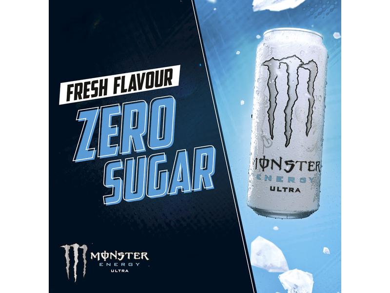 Monster Energy Drink Ultra 12 x 500 ml Erfrischendes Getränk mit Taurin, Inositol und Vitamin B