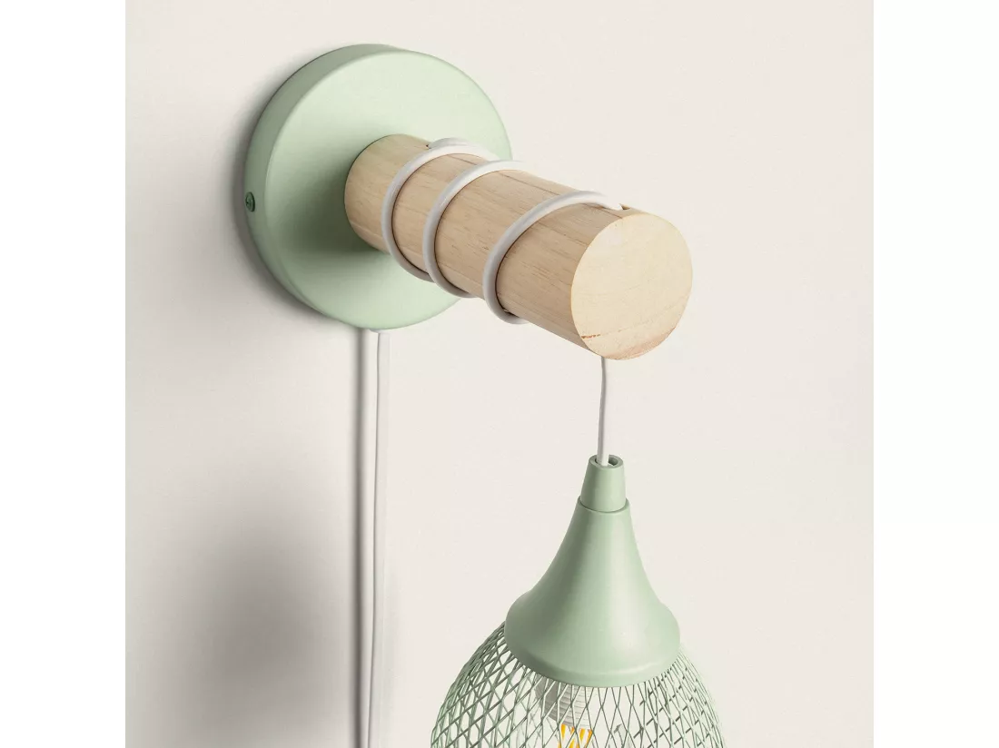 Lampe Murale Bois et Métal Monah Vert Céladon