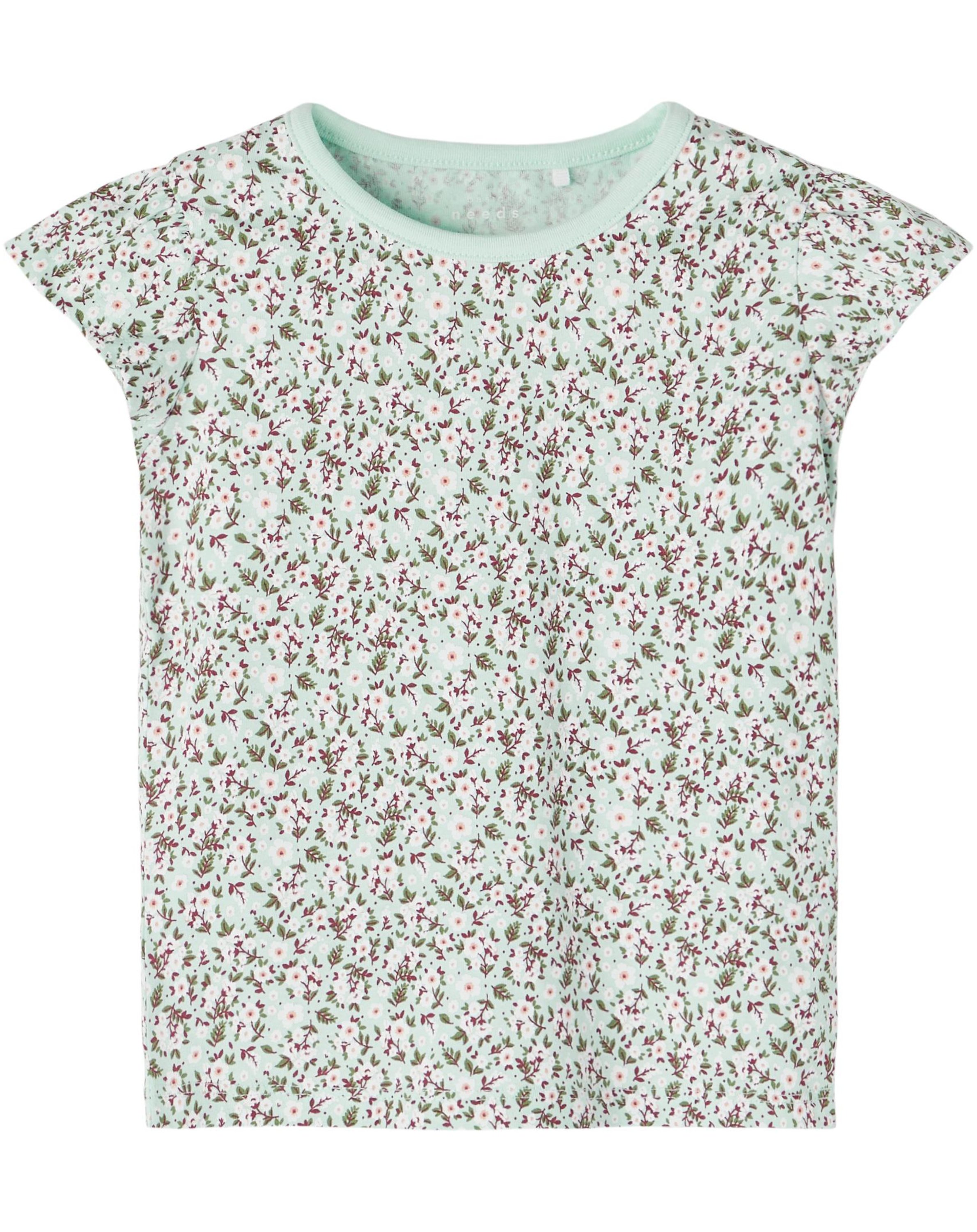 T-Shirt NMFVILENE BLOSSOM in glacier
