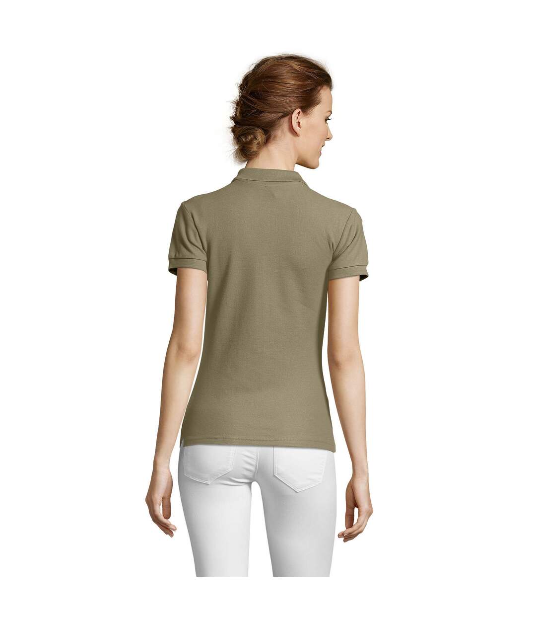 SOLS - Polo manches courtes PEOPLE - Femme (Vert kaki) - UTPC319