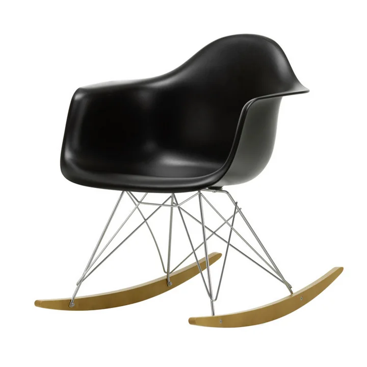 Vitra - Eames Plastic Armchair RAR RE, Ahorn gelblich / Chrom / tiefschwarz