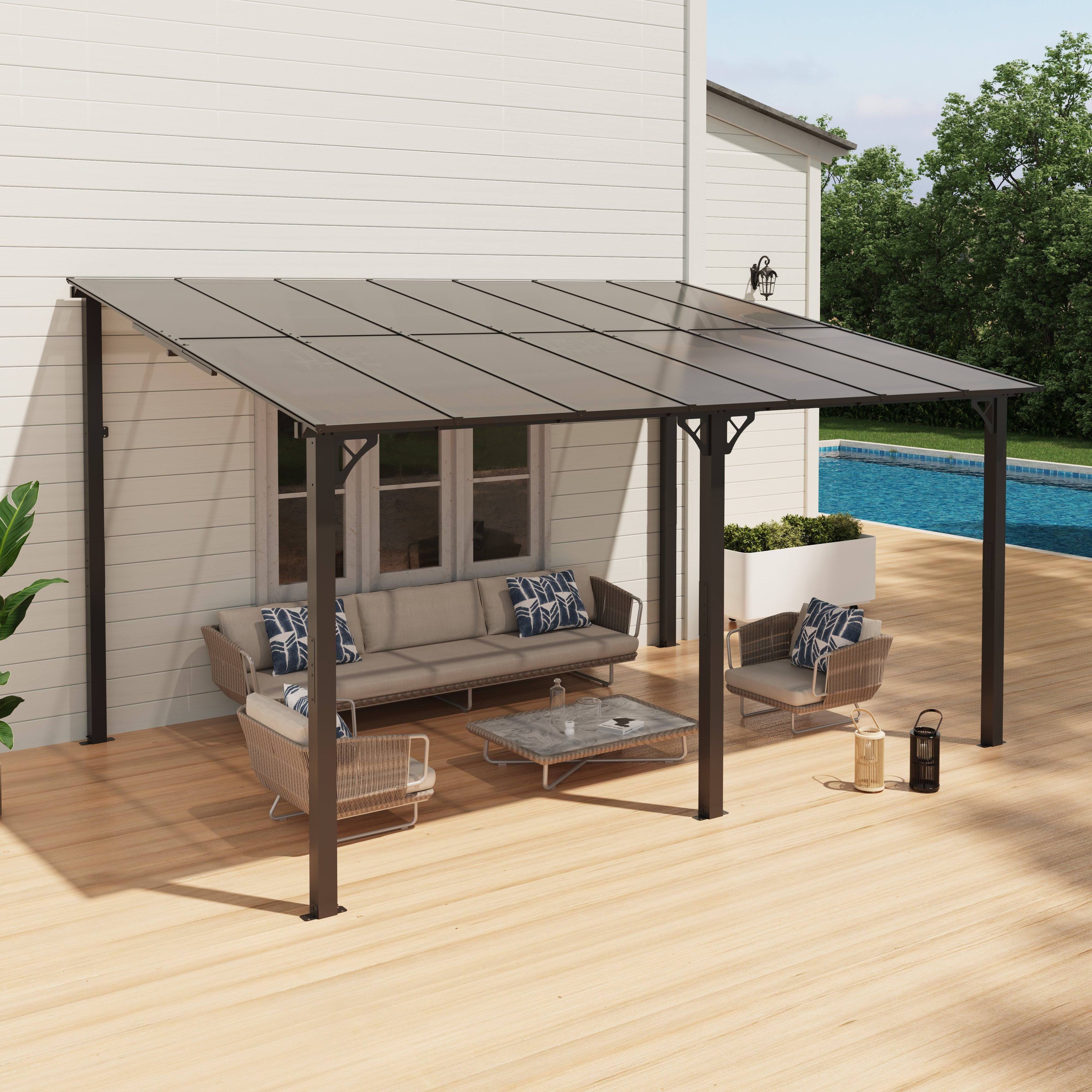 JOIVI Pergola Terrassenüberdachung Carport mit Sonnendach