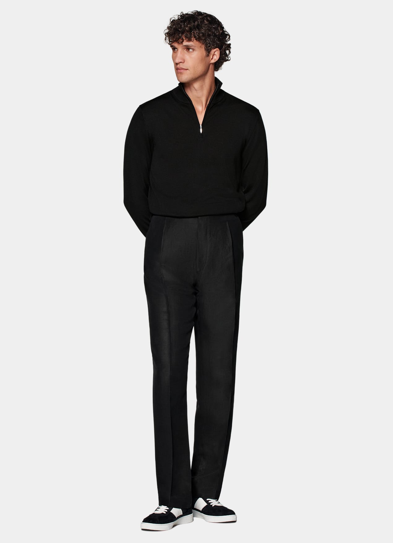 Pull semi-zippé noir