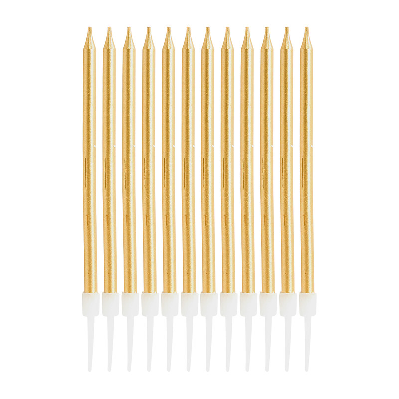 Taartkaarsjes - goud - set van 12