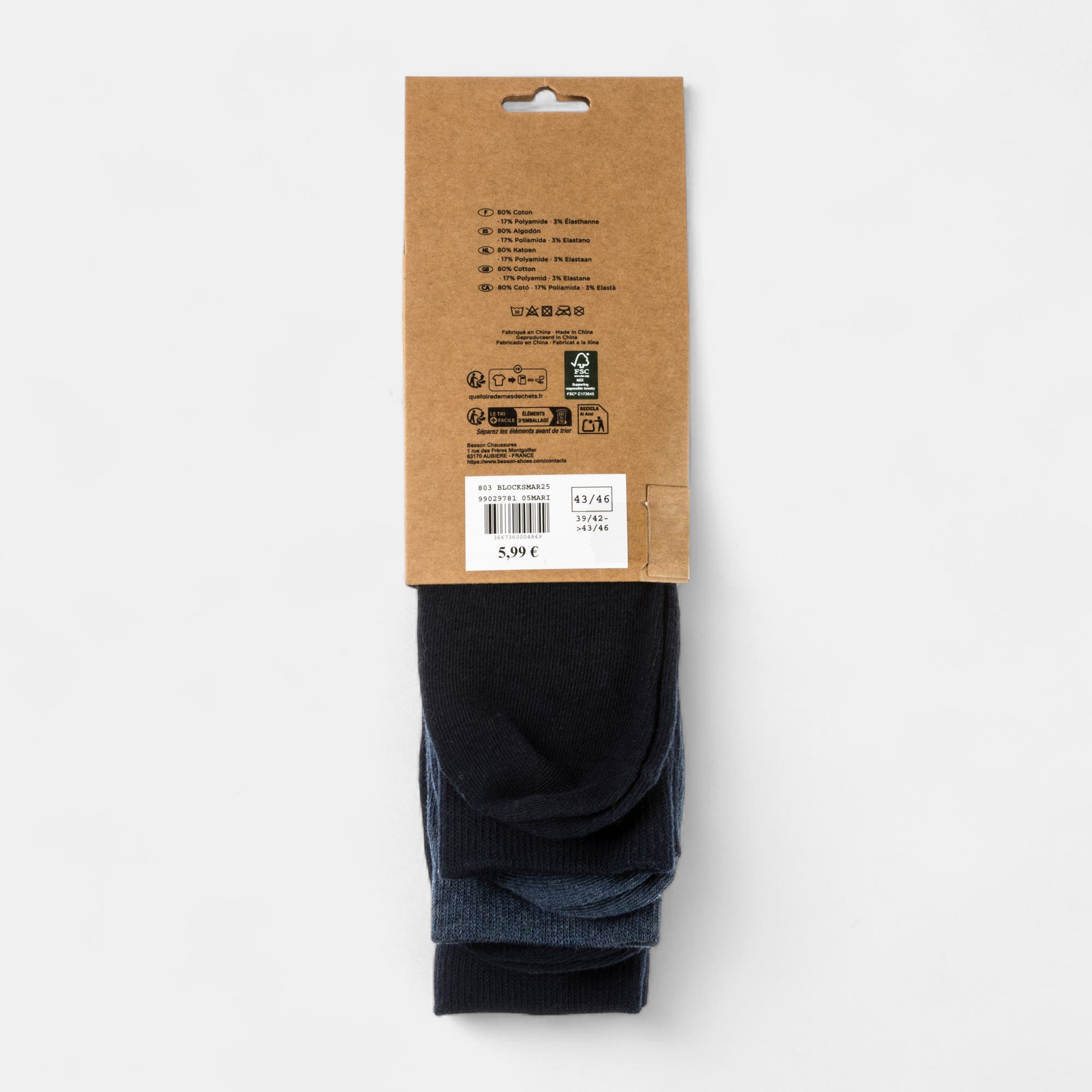 Chaussettes Homme bleu marine