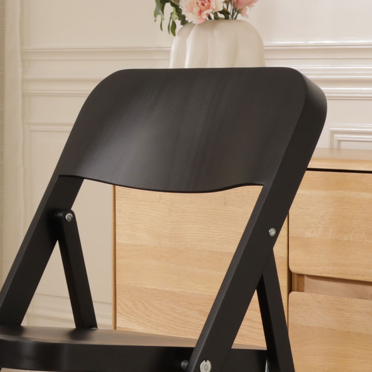 Houten klapstoel Flip - zwart