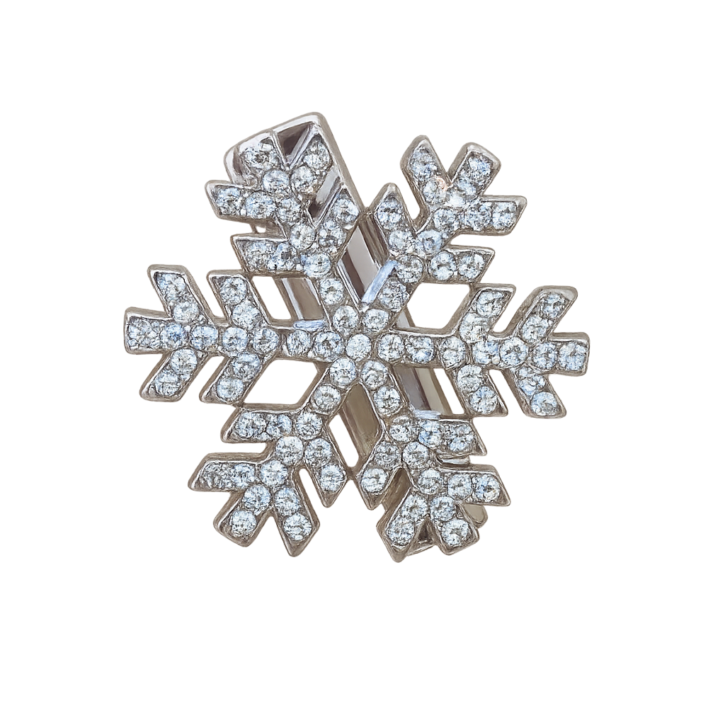 Haarspange Metall Haarklammer Haarschmuck Accessoire Schneeflocke - Silber