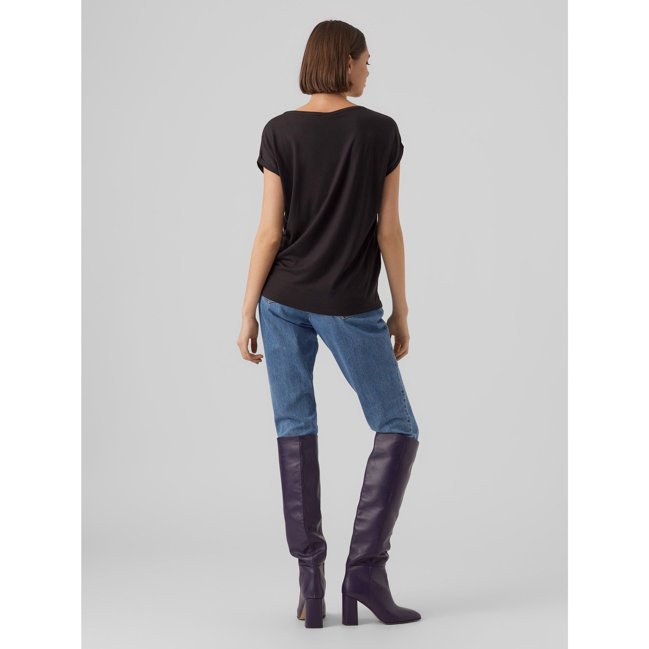 Vero Moda VM Ava Plain Short Sleeve T Shirt Womens