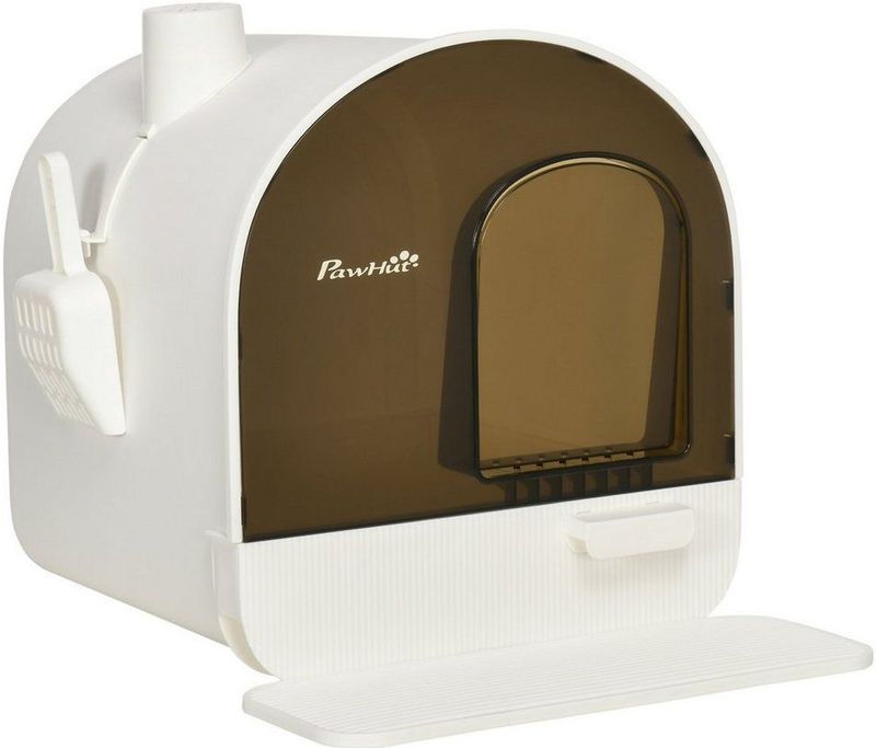 PawHut - Kattenbak - Pastelkleuren - Plastic - Inclusief Vuilvangmat
