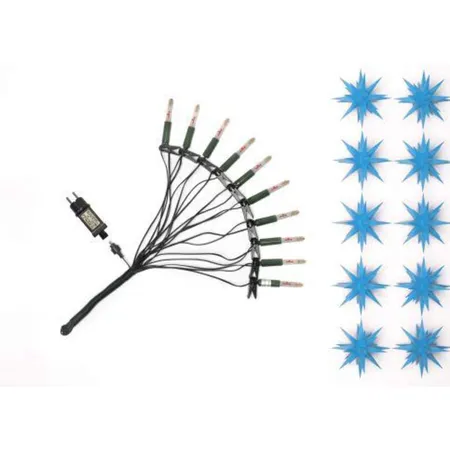 Herrnhuter Sterne 50470 Sternenkette A1s blau, 10 Sterne ø 13cm, mit LED
