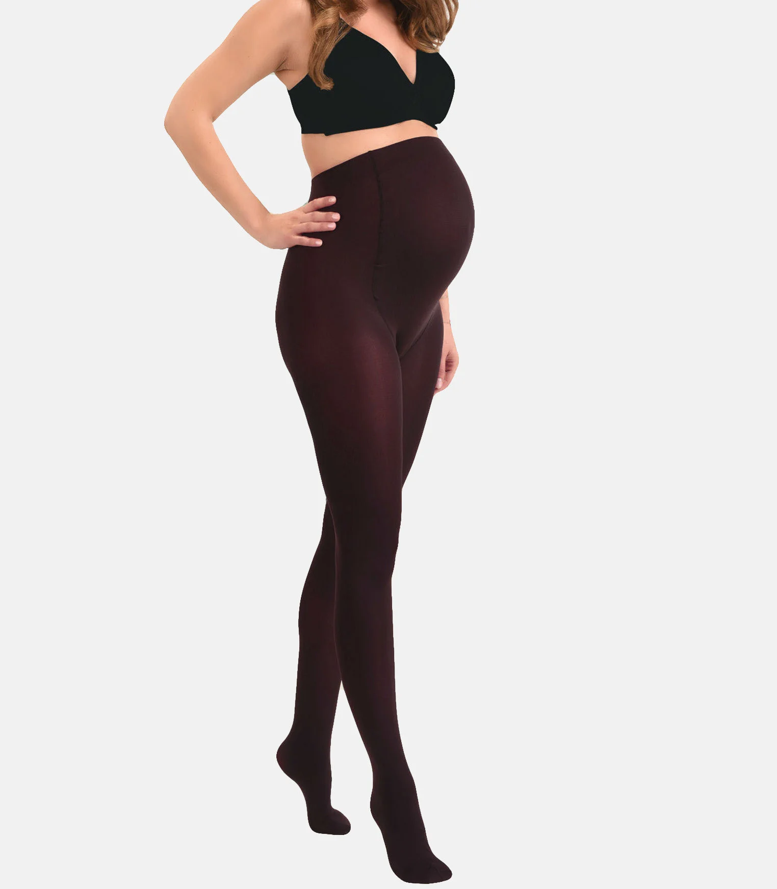 Collants de grossesse opaques confortables 60den | Rouge