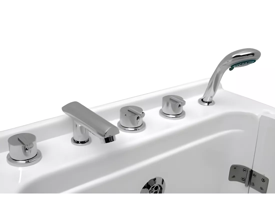 Baignoire à porte AZALAS 129.54*66.04 cm - Porte & Robinetterie: droit
