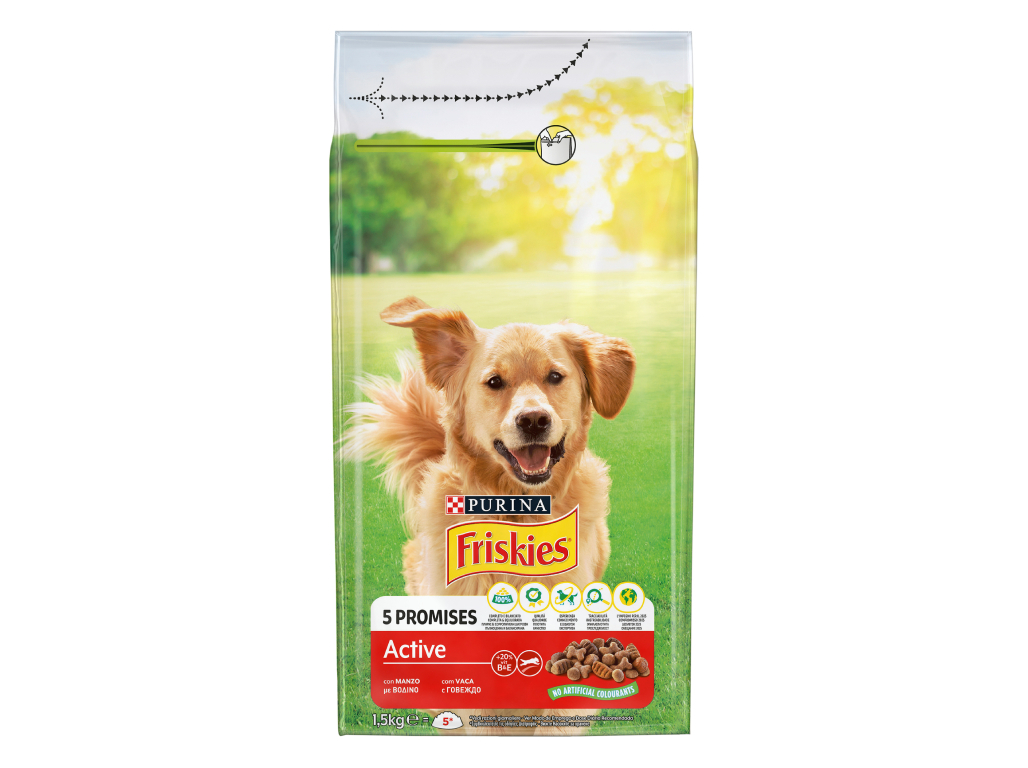 RAÇÃO PARA CÃO FRISKIES ACTIVE COM VACA 1.5KG