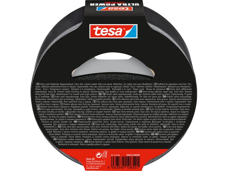 tesa Gewebeband Ultra Power Extreme, 25 m x 50 mm Hochwertiges Reparaturband für eine vielfältige Anwendung