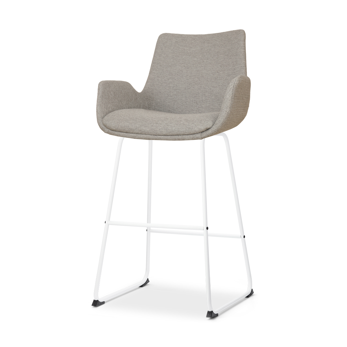 Barkruk Nino-Eef warm grijs - wit onderstel - 65 cm