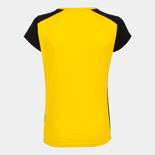 Camiseta Joma Record II de manga curta, amarela e preta.