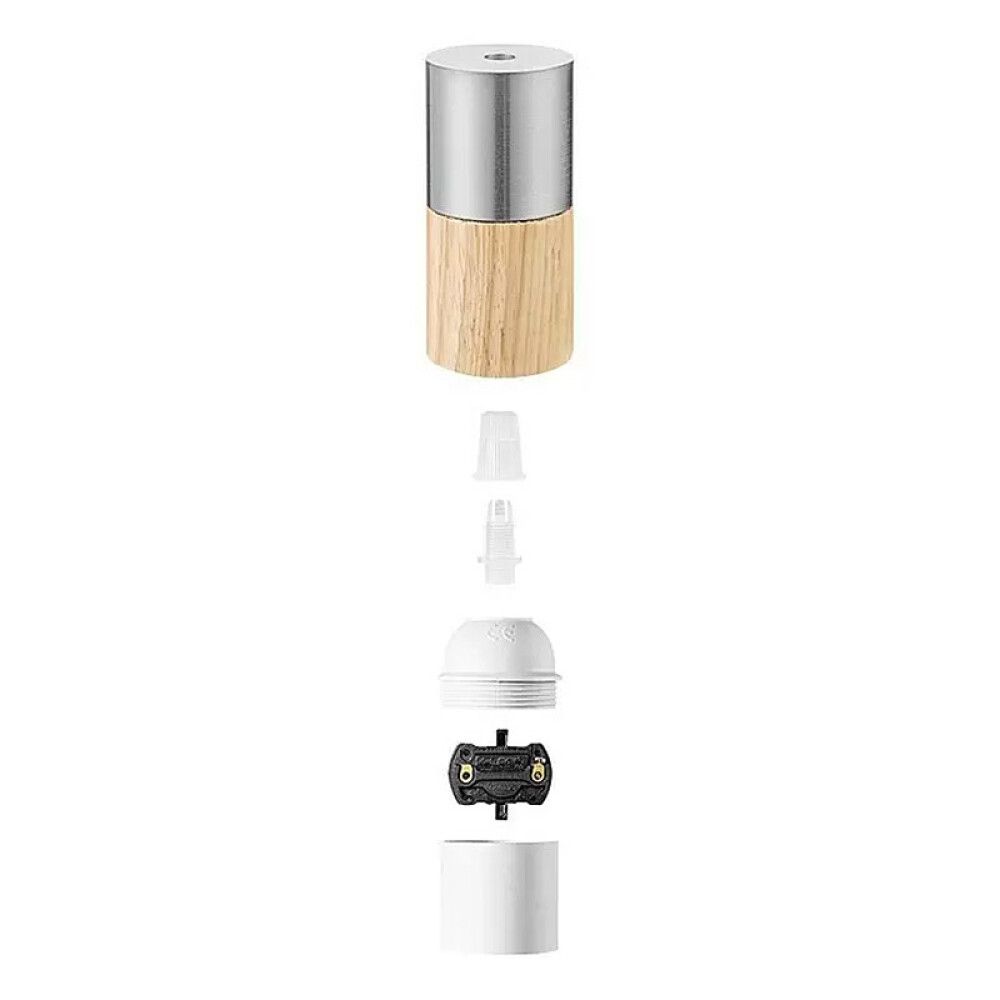 LAMPEHOLDER HOME SWEET HOME E27 TRE/MATT STÅL