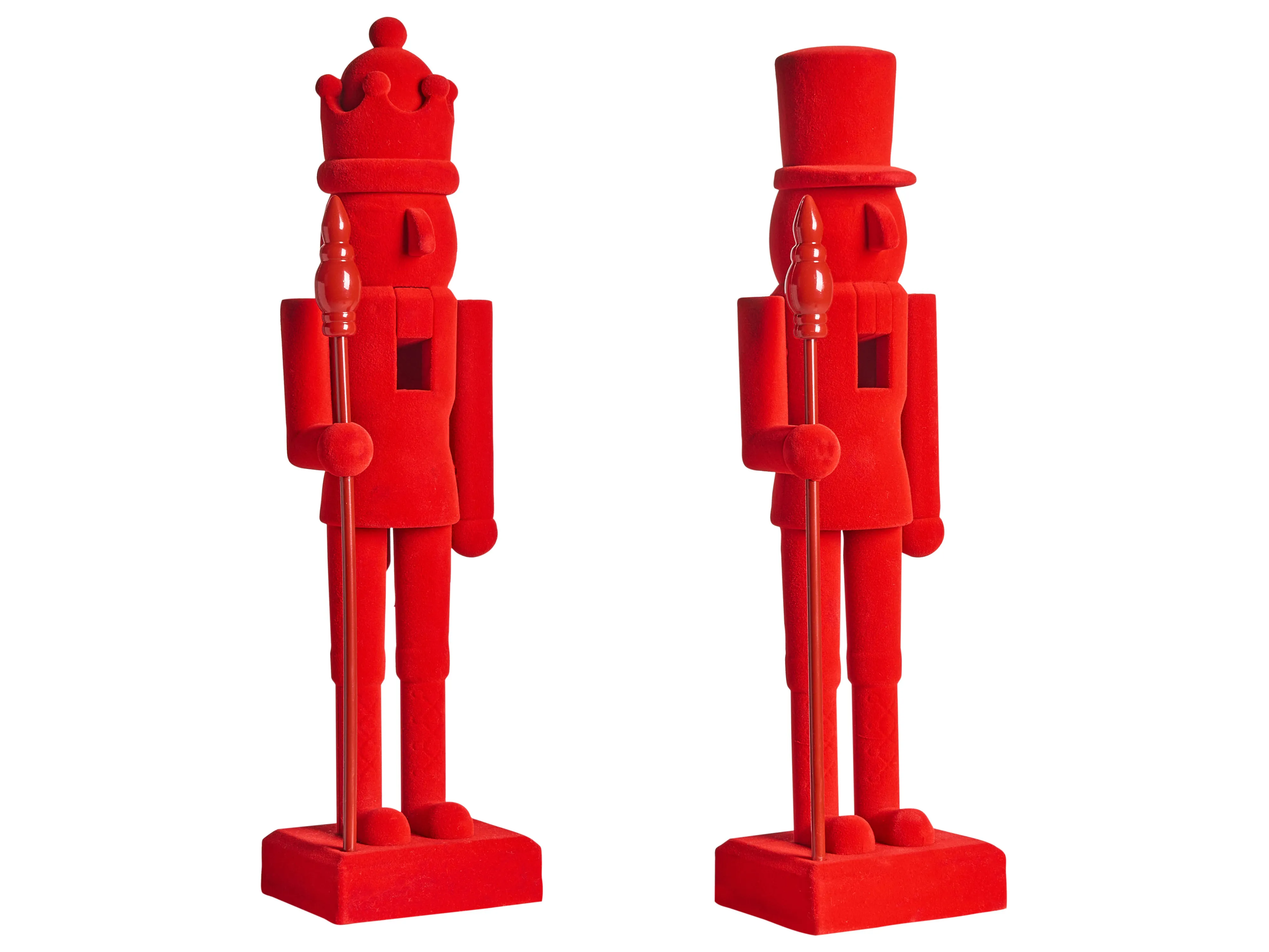 Set van 2 figuren FLATEY Notenkraker 40 cm Rood
