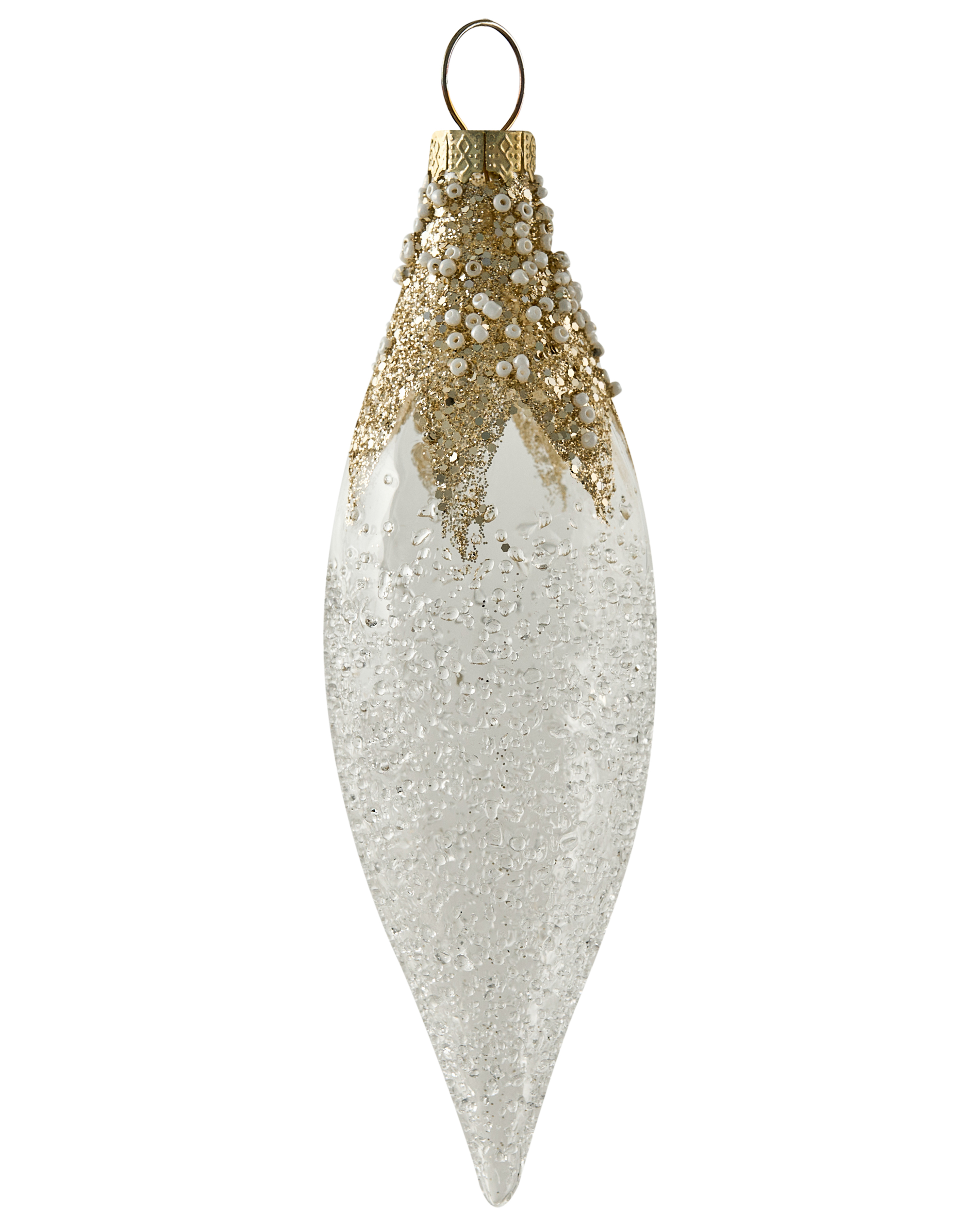 Set van 25 kerstballen ICICLE Glas Transparant/goud