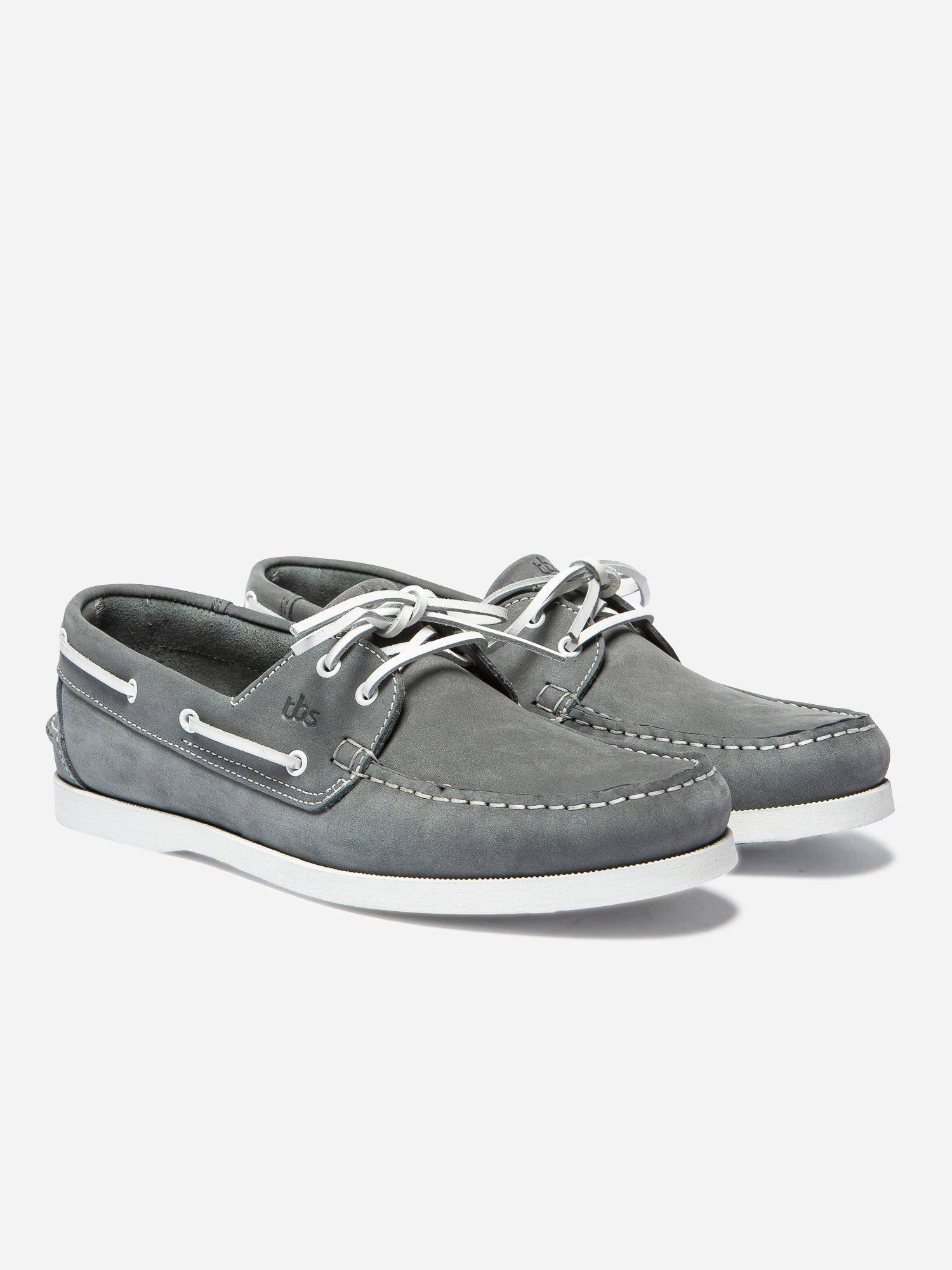 Chaussures Bateau Homme Cuir Nubuck Gris