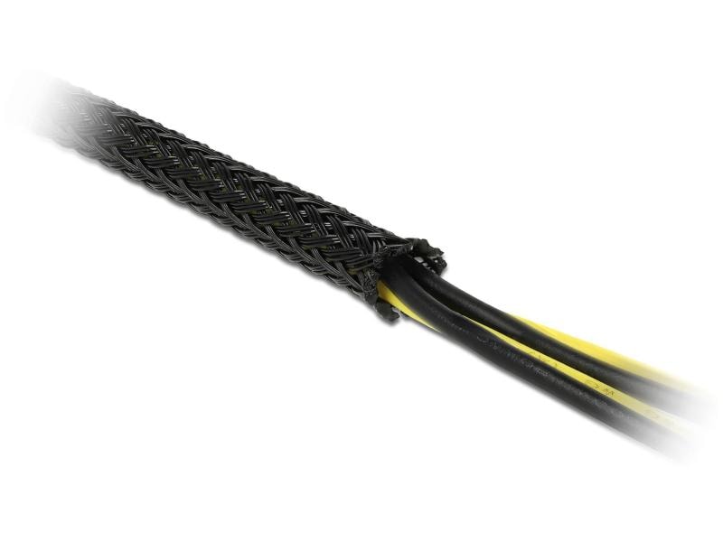 Delock Kabelschlauch 10 m x 6 mm Schwarz Delock Geflechtschlauch dehnbar 10 m x 6 mm schwarz