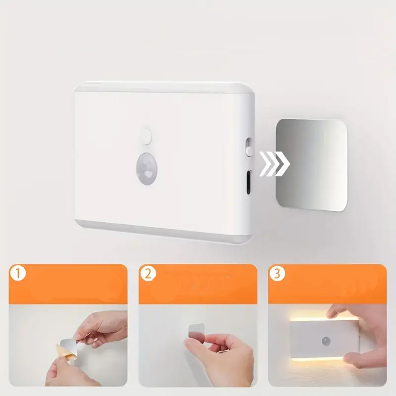 (95mm) Kabellose LED Lichtleiste Magnetischer Bewegungsmelder Schrankleuchte Motion Sensor Nachtlicht mit 5 Modi - Weiss