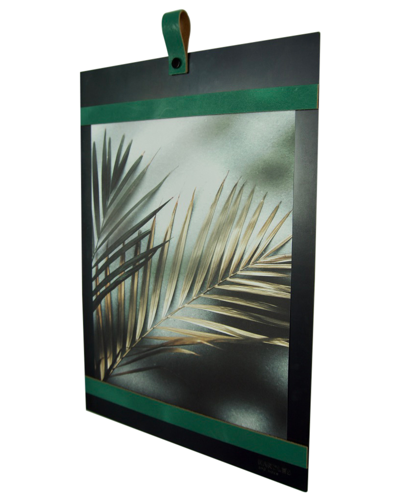 Magneetbord met magneetstrips Leer: Zeegroen (inclusief 6 leren magneetstrips)