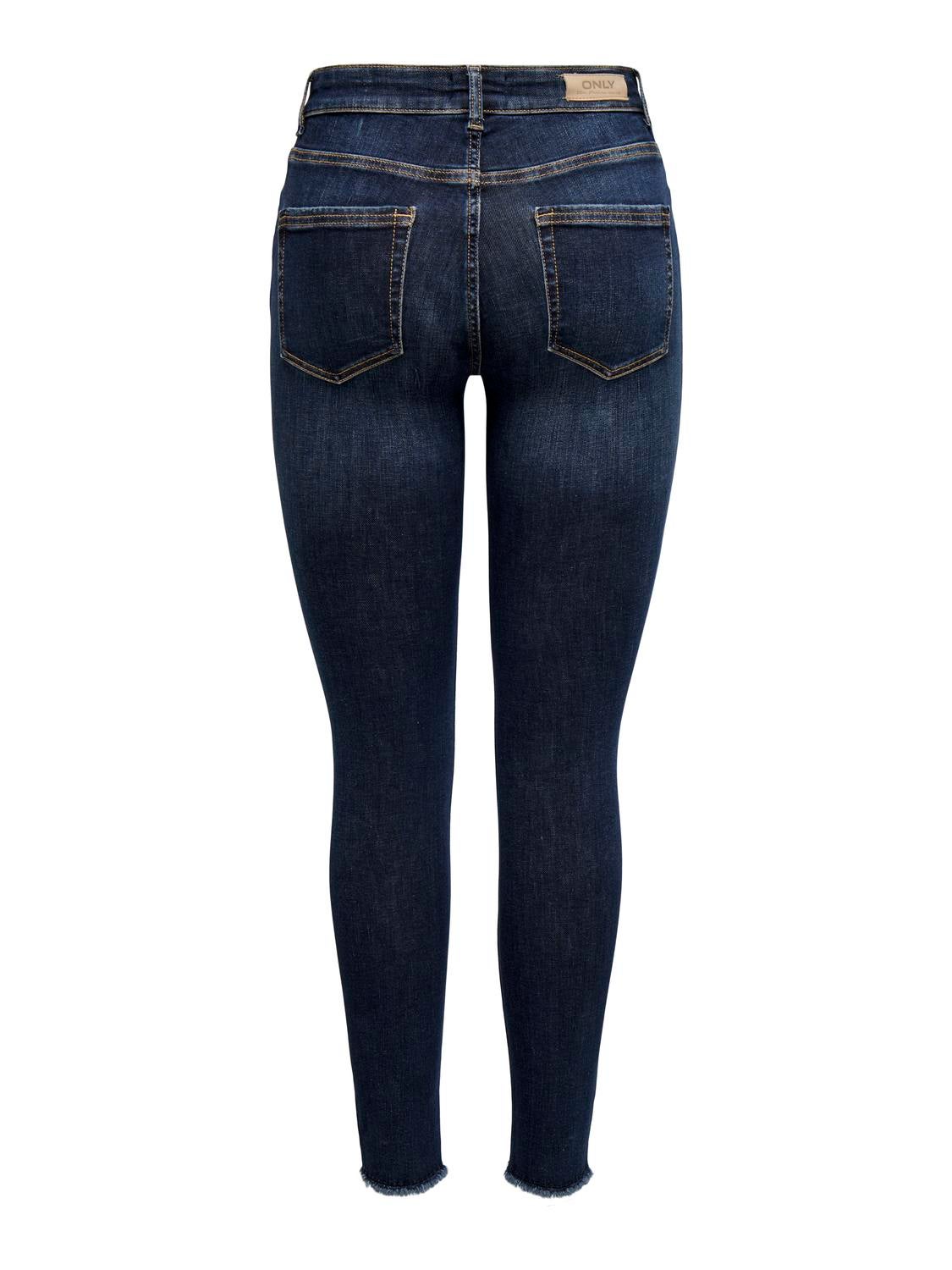 ONLBLUSH Mittlere Taille Skinny Fit Jeans Dark Blue Denim