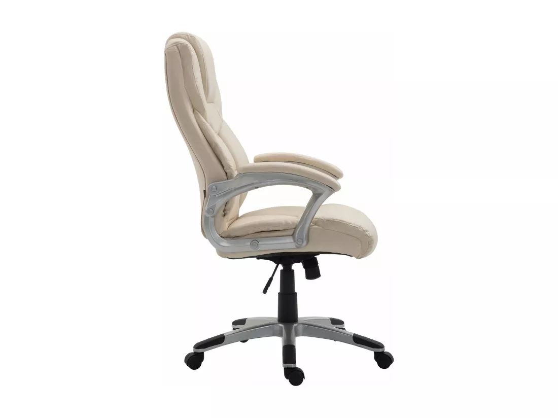 Chaise de bureau - Similicuir & Plastique - Crème - Texas V2