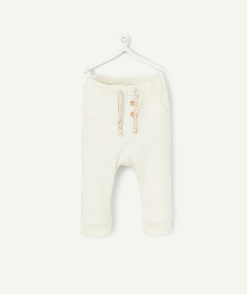 JOGGING BÉBÉ GARÇON EN FIBRES RECYCLÉES ÉCRU CHINÉ