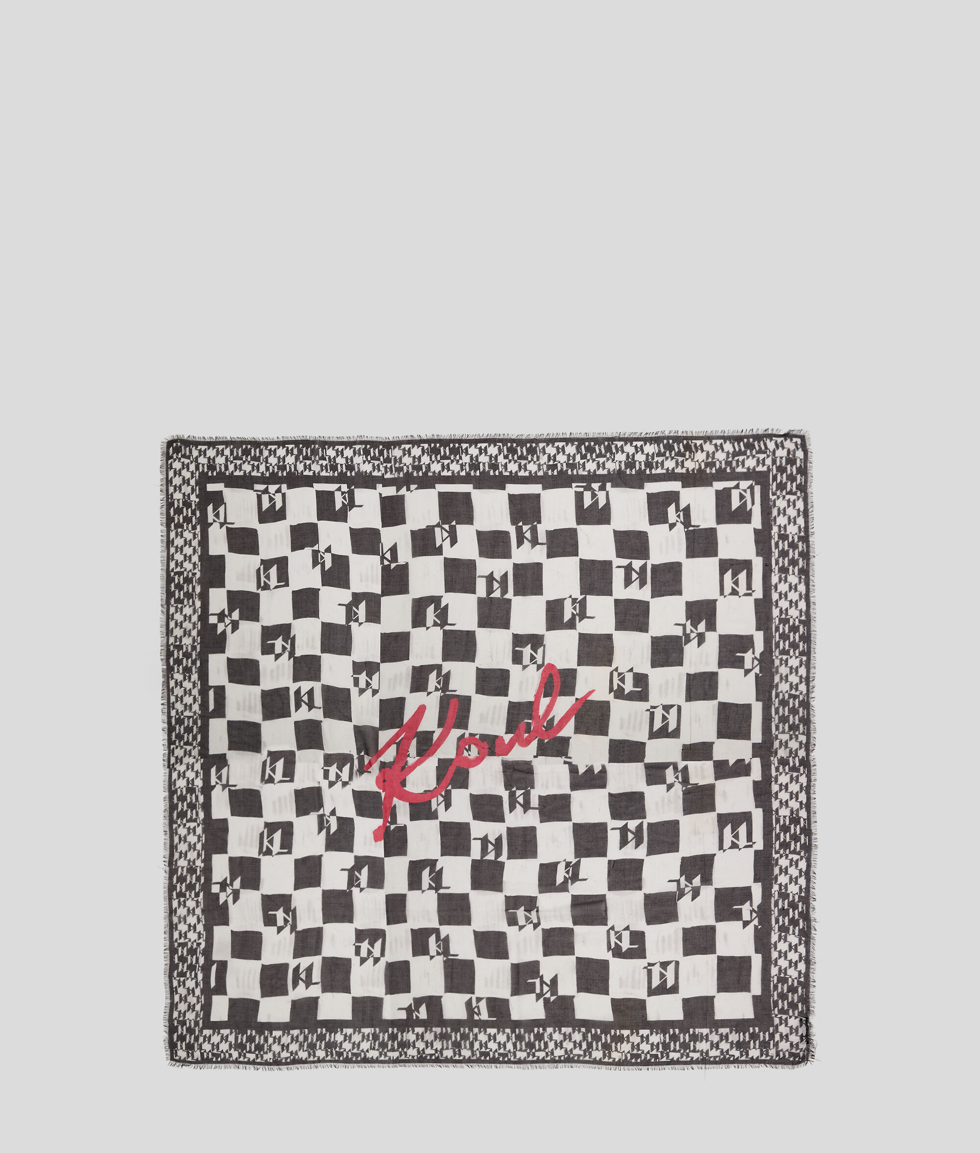 ÉCHARPE CARRÉE À CARREAUX K/SIGNATURE