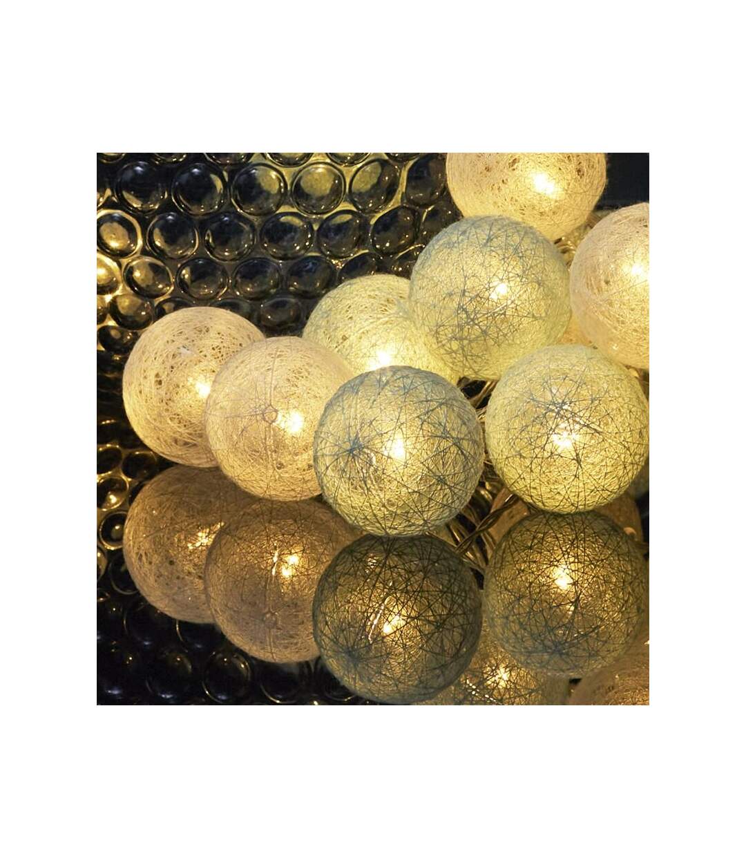 Paris Prix - Guirlande Lumineuse Led boule 360cm Blanc & Bleu