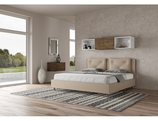 ITYHOME - Lit coffre appia 180x200 similicuir taupe