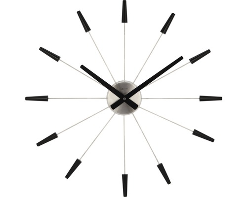 Plug Inn wandklok, zwart, Ø 58 cm